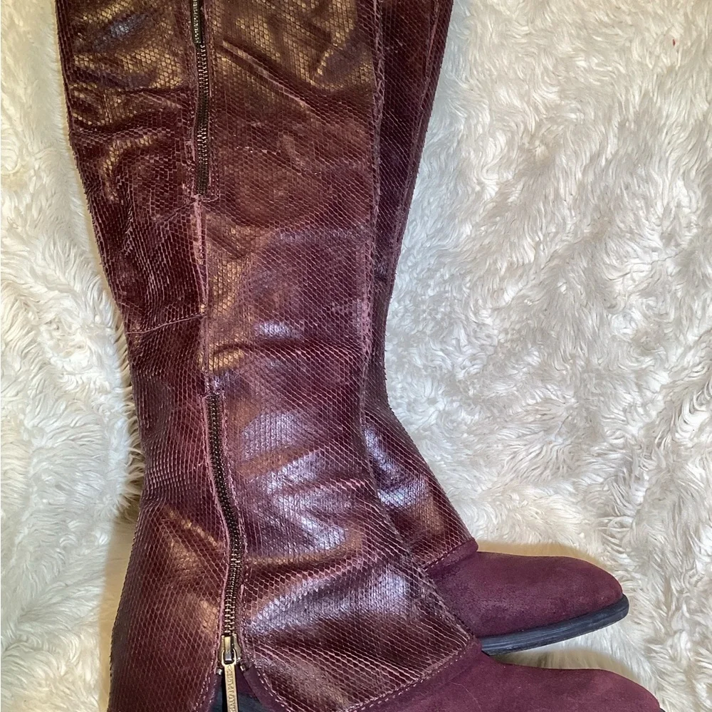 Donald J.Pliner Devi Burgundy Knee-High Boots size 8